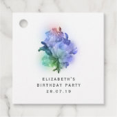 Iriserende Paarse Rozen en Kant Bedankjes Labels (Voorkant)