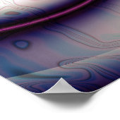 Iriserende Paarse Spiraal Abstracte Fractale Kunst Poster (Hoek)