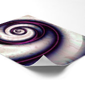 Iriserende Paarse Spiraal Abstracte Fractale Kunst Poster (Hoek)