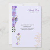 Iriserende Paarse Vlinders Mariposa Quinceanera Kaart (Achterkant)