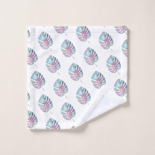 IRISERENDE PALM BADKAMER HANDDOEK SET (Wasdoekje)