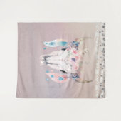 Iriserende parel boho chic schedel glamour bloem h wandkleed (Voorkant (horizontaal))