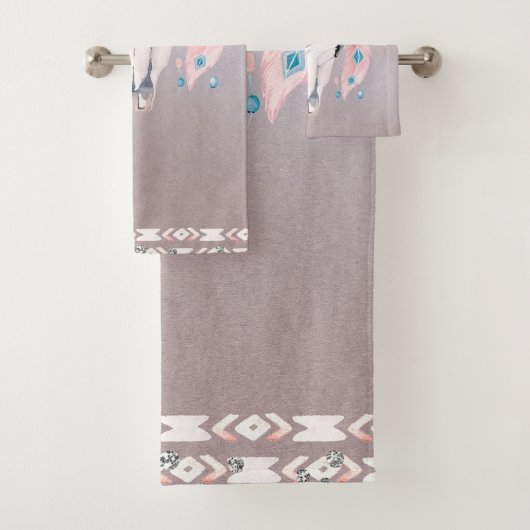 Iriserende Parel Boho Chique Schedel Glam Bloemen  Bad Handdoek (Insitu)