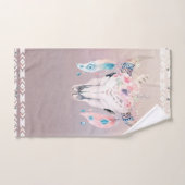 Iriserende Parel Boho Chique Schedel Glam Bloemen  Bad Handdoek (Handdoek)