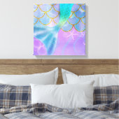 Iriserende Parel Glans Schittering Zeemeerminnenst Canvas Afdruk (Insitu (Slaapkamer))