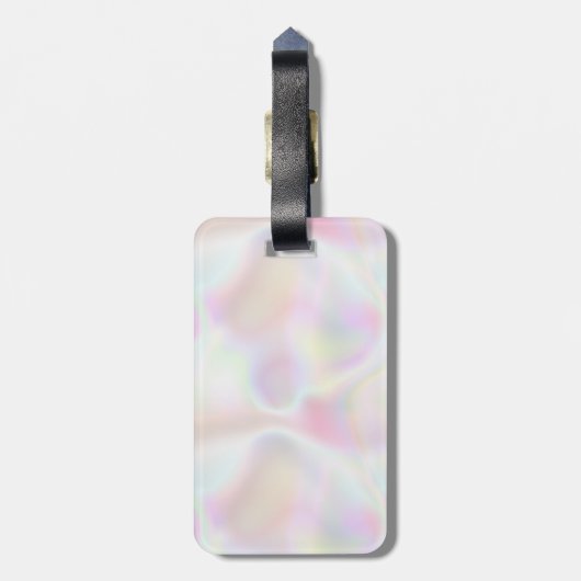 Iriserende Parel Opal Holografische Trendy Bagagelabel (Achterkant verticaal)