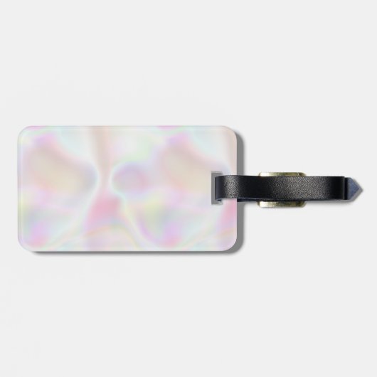 Iriserende Parel Opal Holografische Trendy Bagagelabel (Achterkant horizontaal)