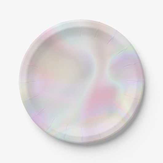 Iriserende Parel Opal Rainbow Metallic Holografisc Papieren Bordje (Voorkant)