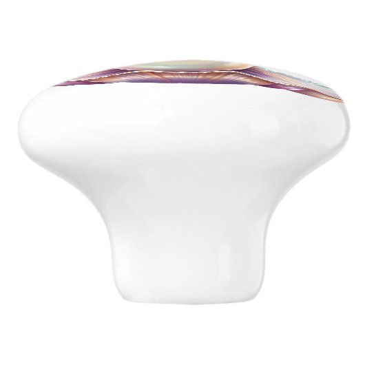 iriserende parel schelpvormige roze monogram keramische knop (Zijkant)