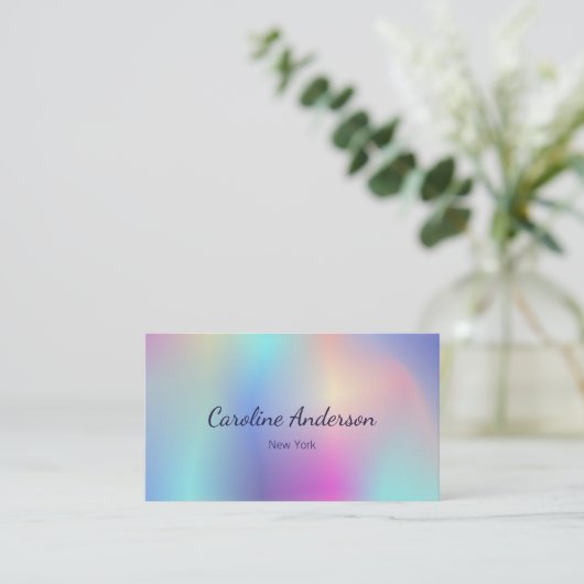 Iriserende pastelkleuren visitekaartje (Staand voorkant)