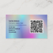 Iriserende pastelkleuren visitekaartje (Achterkant)