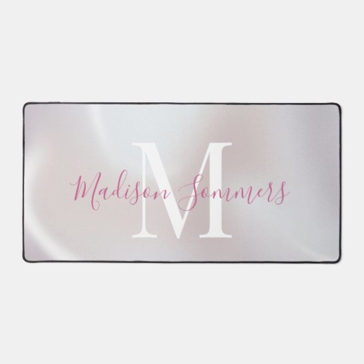 Iriserende Pearlescent Monogrammed Desk Mat (Voorkant)