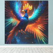 Iriserende Phoenix Canvas Afdruk (Insitu (Houten vloer))