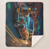 Iriserende Punk Tribal Classic Car Art Sherpa Deken (Voorkant)
