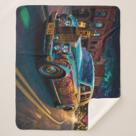 Iriserende Punk Tribal Classic Car Art Sherpa Deken
