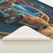 Iriserende Punk Tribal Classic Car Art Sherpa Deken (3/4)