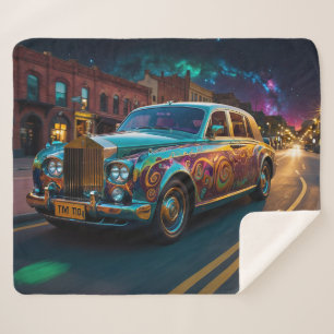 Iriserende Punk Tribal Classic Car Art Sherpa Deken