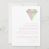 Iriserende Rainbow Diamond Roos Gouden Bruiloft Kaart (Voorkant)