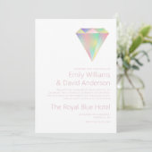 Iriserende Rainbow Diamond Roos Gouden Bruiloft Kaart (Staand voorkant)