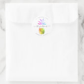 Iriserende regenboog ananas DIY achtergrond Ronde Sticker (Tas)