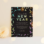 Iriserende regenboog Confetti oudejaarsavond feest Kaart