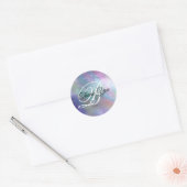 Iriserende Regenboog Folie Fantasie Initialen Dank Ronde Sticker (Envelop)