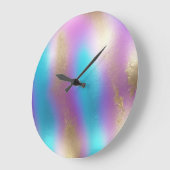 Iriserende Regenboog Glamour Grote Klok (Hoek)