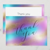 Iriserende regenboogglam bedankkaart (Voorkant / Achterkant)