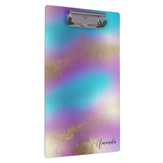 Iriserende regenboogglam klembord (Rechts)