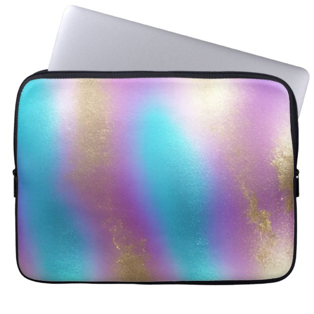 Iriserende regenboogglam laptop sleeve (Voorkant)