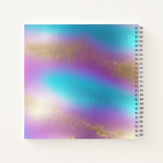 Iriserende regenboogglam notitieboek (Achterkant)
