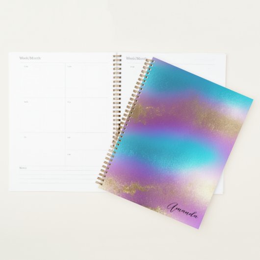 Iriserende regenboogglam planner (Display)