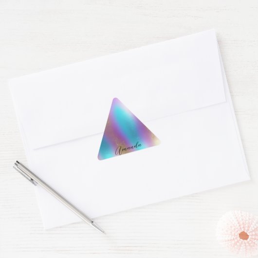 Iriserende regenboogglam sticker (Envelop)