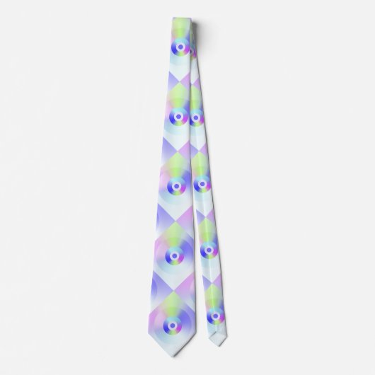 iriserende regenbooggradiënt fractaal patroon stropdas (Voorkant)