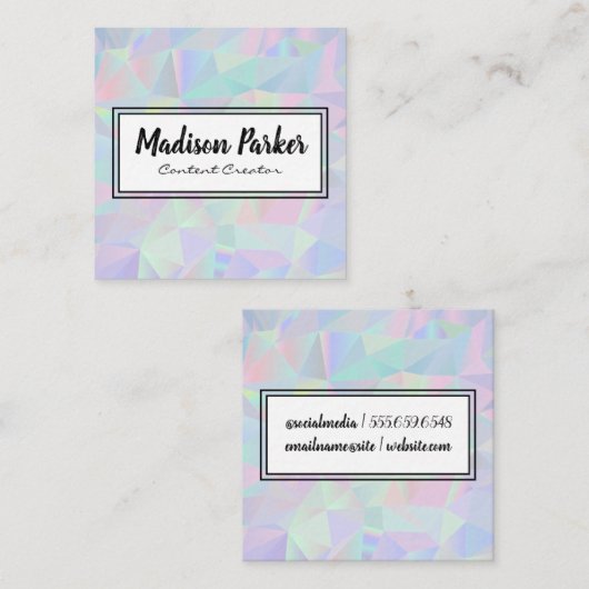 iriserende retro-achtergrond vierkante visitekaartje (Voorkant / Achterkant)