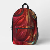 iriserende rode Abstracte werveling Bedrukte Rugzak (Voorkant)