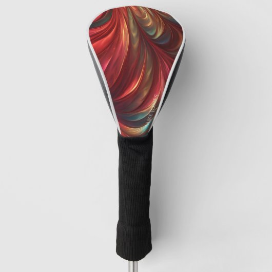 iriserende rode Abstracte werveling Golfheadcover (Voorkant)