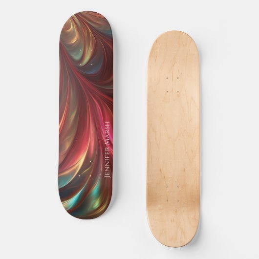 iriserende rode Abstracte werveling Persoonlijk Skateboard (Voorkant)