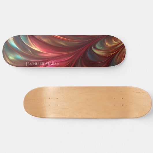 iriserende rode Abstracte werveling Persoonlijk Skateboard (Horizontaal)