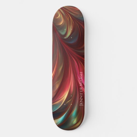iriserende rode Abstracte werveling Persoonlijk Skateboard (Voorkant)