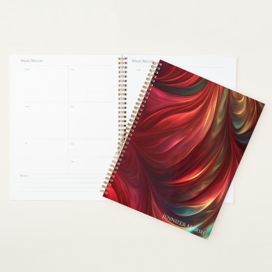 iriserende rode Abstracte werveling Planner (Display)