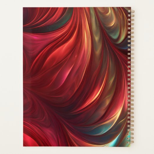 iriserende rode Abstracte werveling Planner (Achterkant)