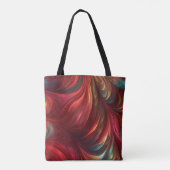 iriserende rode Abstracte werveling Tote Bag (Achterkant)