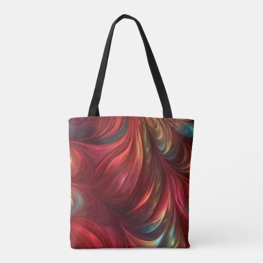 iriserende rode Abstracte werveling Tote Bag (Achterkant)