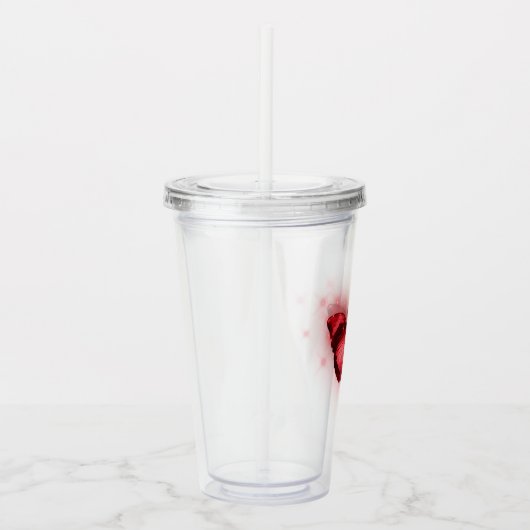 Iriserende rode vlinder acryl drinkbeker (Rechts)