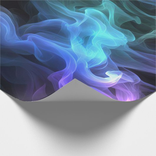 Iriserende rook op zwart cadeaupapier (Hoek)