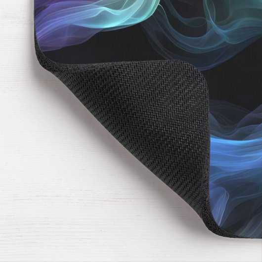 Iriserende rook op zwart muismat (Hoek)