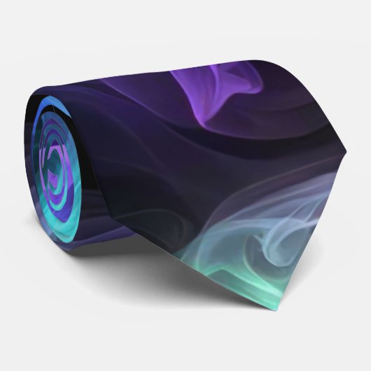 Iriserende rook op zwart stropdas (Opgerold)