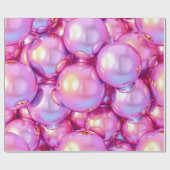 Iriserende Roze 3D Glanzend Bubbelpatroon Inpakpap Cadeaupapier (Vlak)