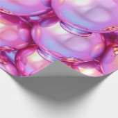 Iriserende Roze 3D Glanzend Bubbelpatroon Inpakpap Cadeaupapier (Hoek)